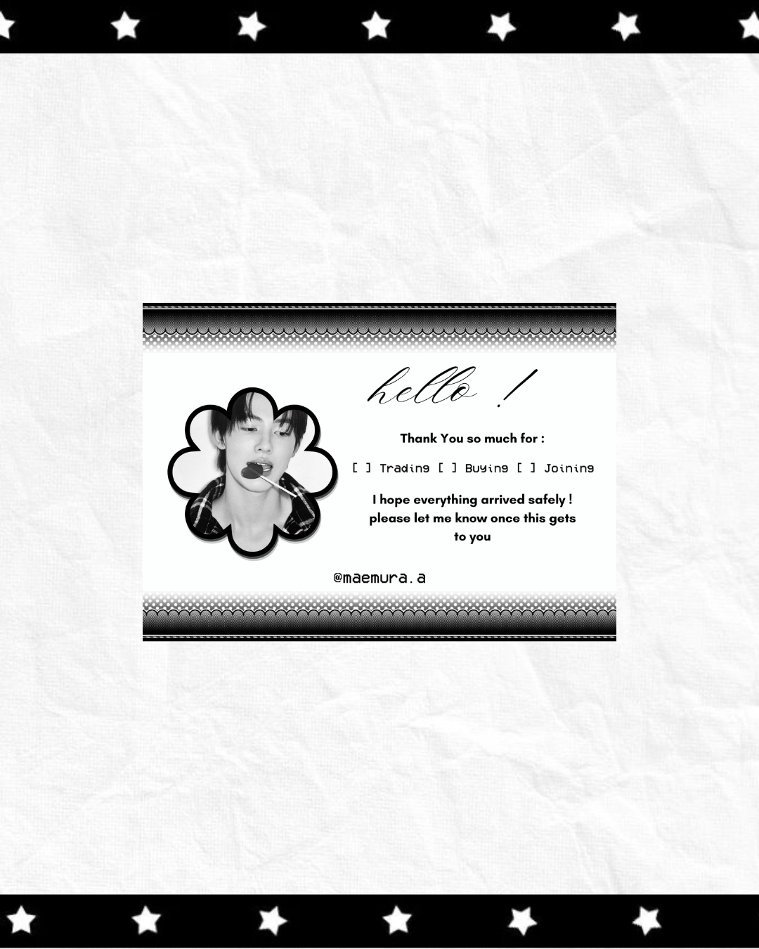 black minimal Thank You notes